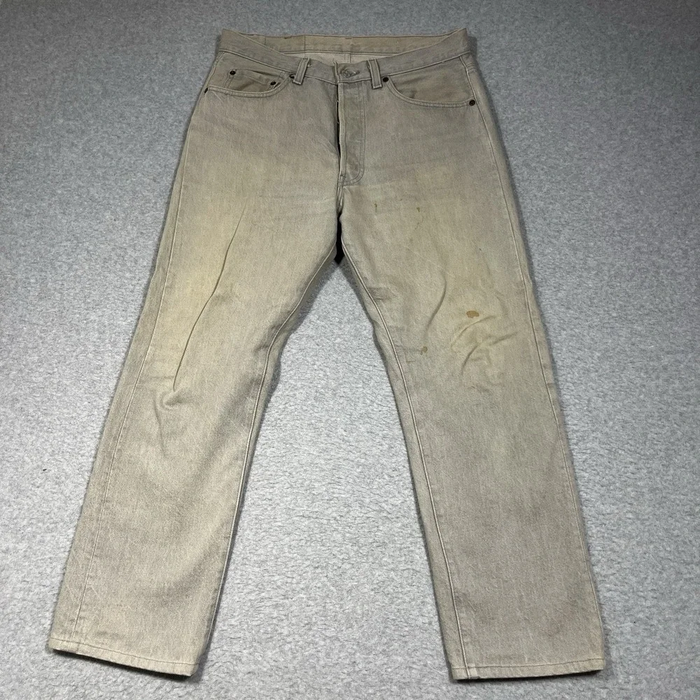 Vintage Levis Jeans Mens 33x30 (Fit 32x28) Gray 501xx Straight Made in USA 80s